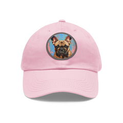 French Bulldog Design Dad Hat - Fine Art Inspired Vegan Leather Patch