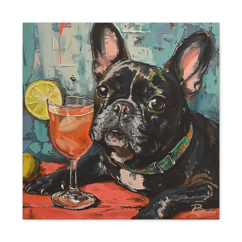 Colorful Fine Art French Bulldog Canvas Print - Multicolored Home Decor