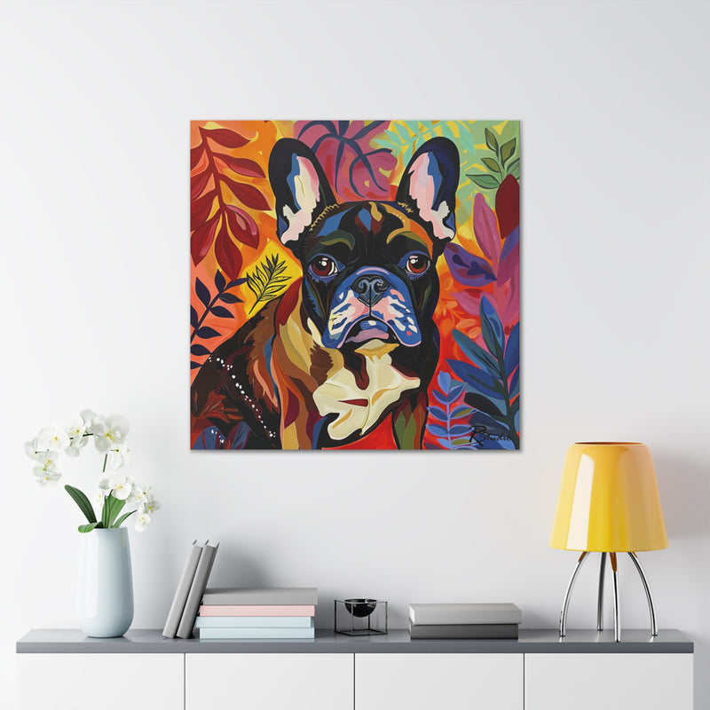 Colorful Fine Art French Bulldog Canvas Print - Multicolored Home Decor