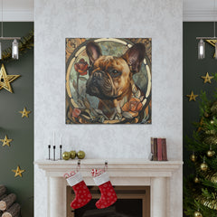 Colorful Art Nouveau French Bulldog Canvas Print - Multicolored Home Decor