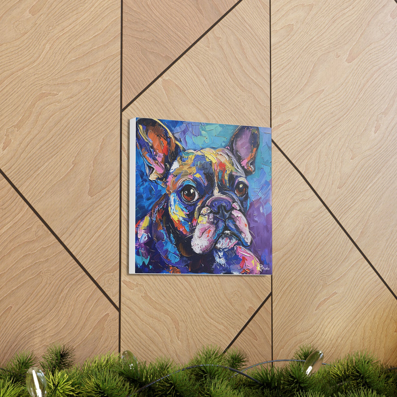 Colorful Fine Art French Bulldog Canvas Print - Multicolored Home Decor