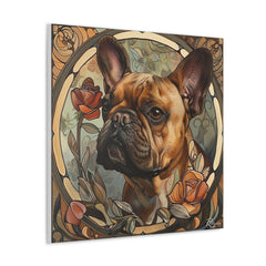 Colorful Art Nouveau French Bulldog Canvas Print - Multicolored Home Decor