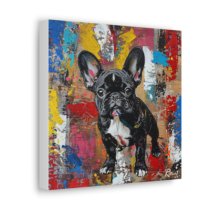 Colorful Modern Art French Bulldog Canvas Print - Multicolored Home Decor