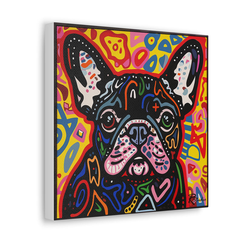 Colorful Modern Pop Art French Bulldog Canvas Print - Multicolored Home Decor