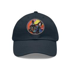 French Bulldog Design Dad Hat - Fine Art Inspired Vegan Leather Patch