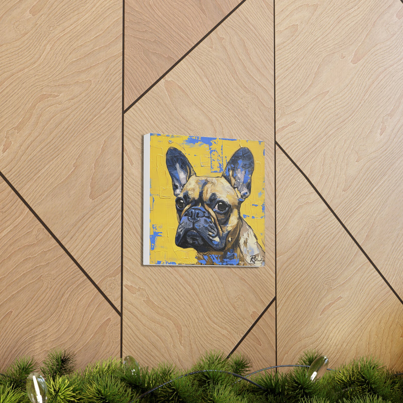 Colorful Art Nouveau French Bulldog Canvas Print - Multicolored Home Decor