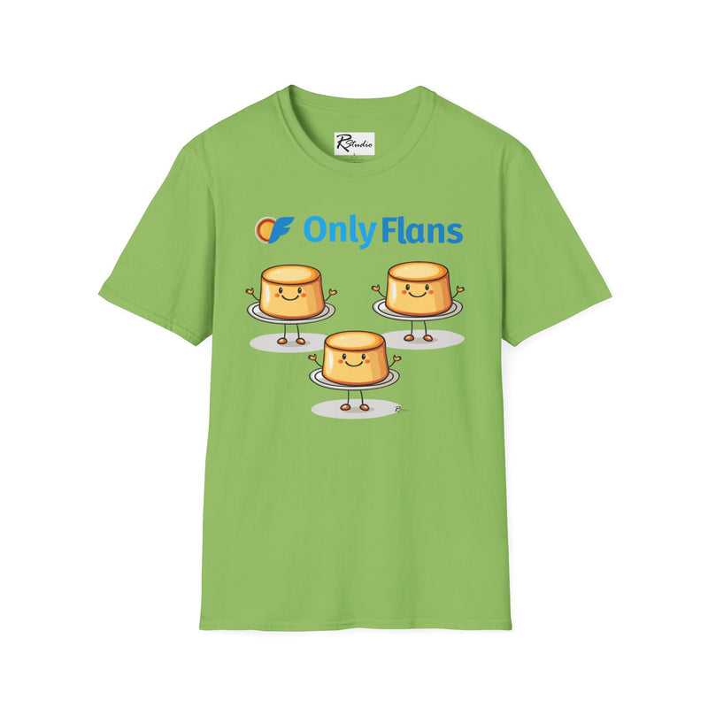 Naughty Nibbles Funny Adult Humor Cartoon Only Flans Unisex Soft-Style T-Shirt