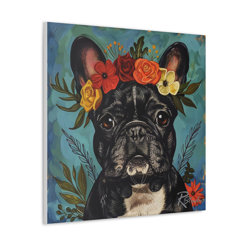 Colorful Fine Art French Bulldog Canvas Print - Multicolored Home Decor