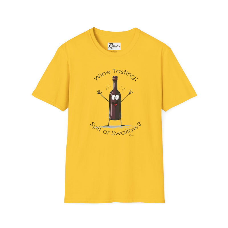 Naughty Nibbles Funny Adult Humor Cartoon Wine Bottle Unisex Soft-Style T-Shirt