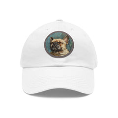 French Bulldog Design Dad Hat - Fine Art Inspired Vegan Leather Patch