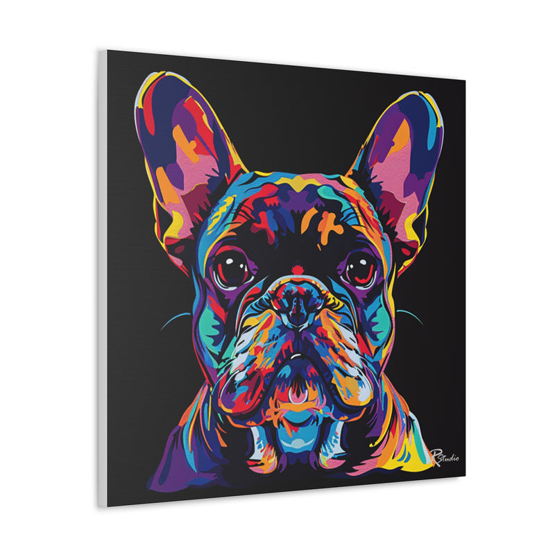 Colorful Pop Art French Bulldog Canvas Print - Multicolored Home Decor