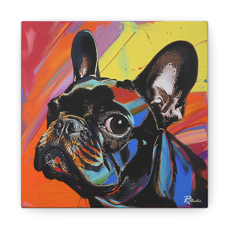 Colorful Pop Art French Bulldog Canvas Print - Multicolored Home Decor