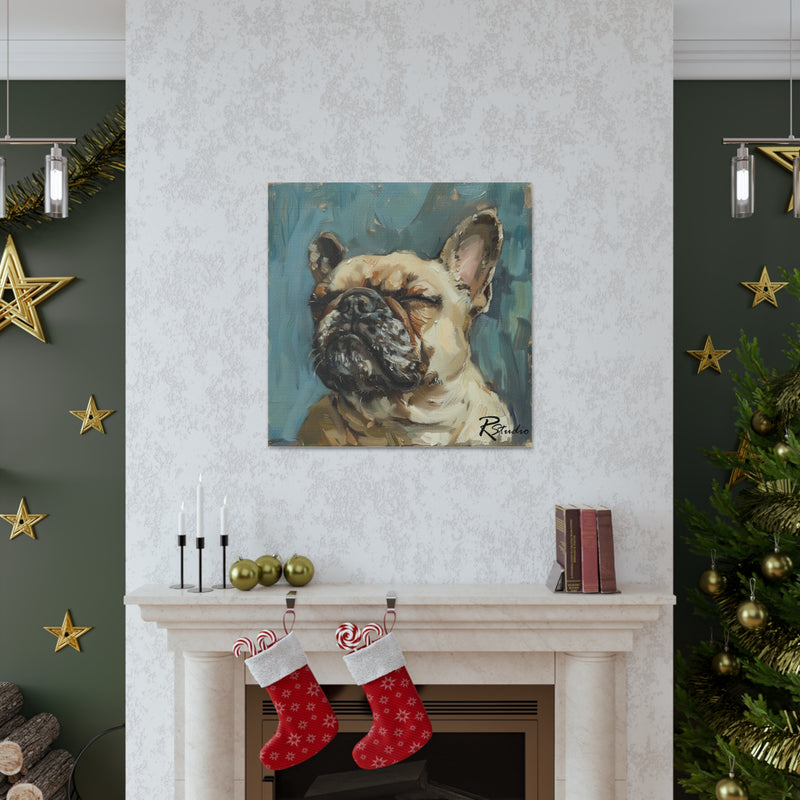 Colorful Fine Art French Bulldog Canvas Print - Multicolored Home Decor