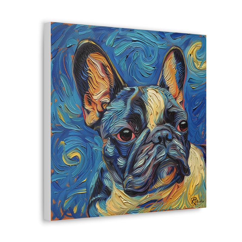 Colorful Fine Art French Bulldog Canvas Print - Multicolored Home Decor