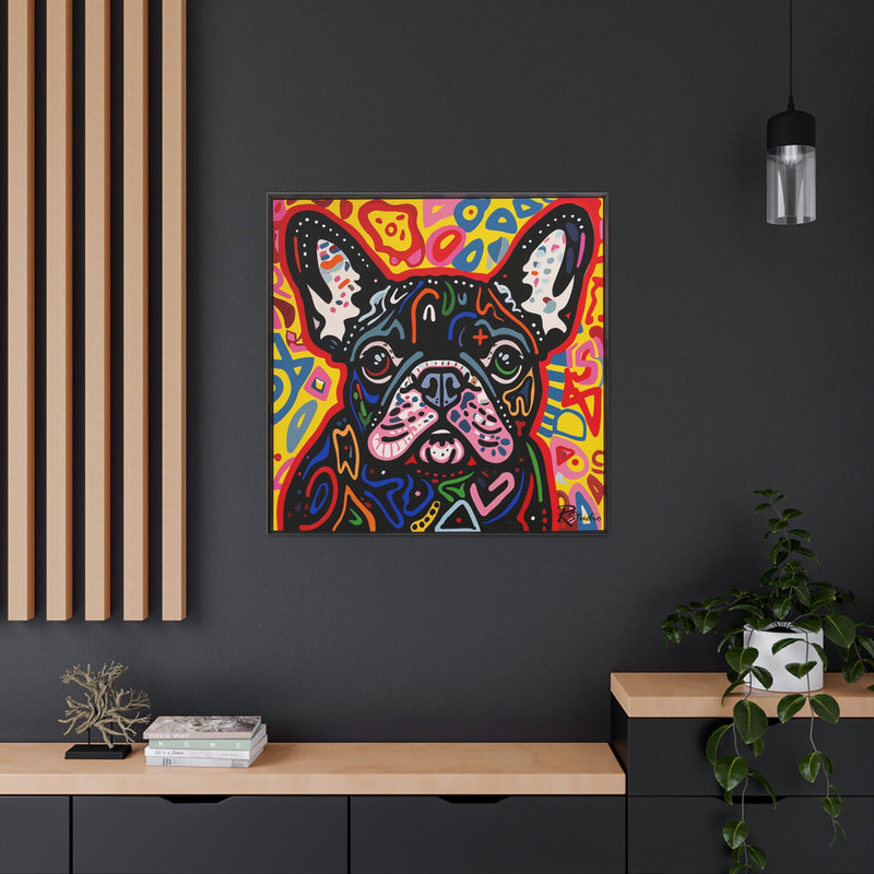 Colorful Modern Pop Art French Bulldog Canvas Print - Multicolored Home Decor