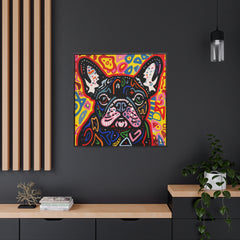 Colorful Modern Pop Art French Bulldog Canvas Print - Multicolored Home Decor