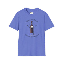 Naughty Nibbles Funny Adult Humor Cartoon Wine Bottle Unisex Soft-Style T-Shirt