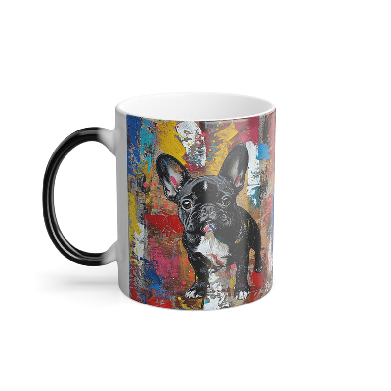 11oz Color Morphing Mug - Fine Art Multi-Colored French Bulldog Design