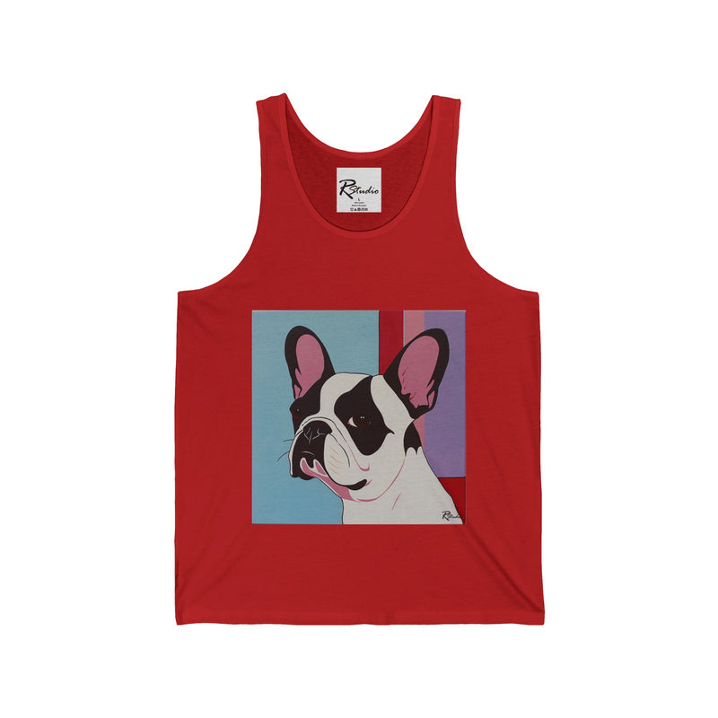 French Bulldog Fine Art Unisex Jersey Tank Top - Stylish & Comfortable