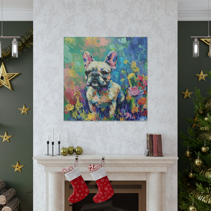 Colorful Fine Art French Bulldog Canvas Print - Multicolored Home Decor