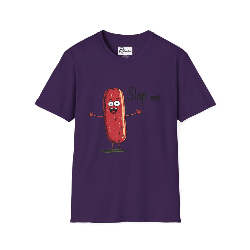 Naughty Nibbles Funny Adult Humor Cartoon Salami Unisex Soft-Style T-Shirt