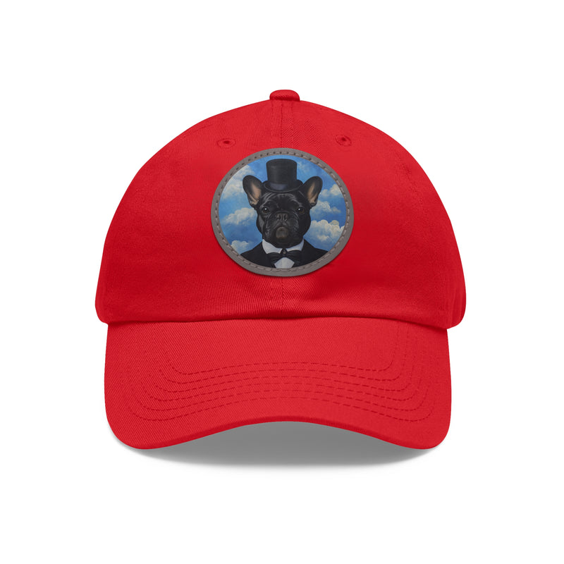 French Bulldog Design Dad Hat - Fine Art Inspired Vegan Leather Patch