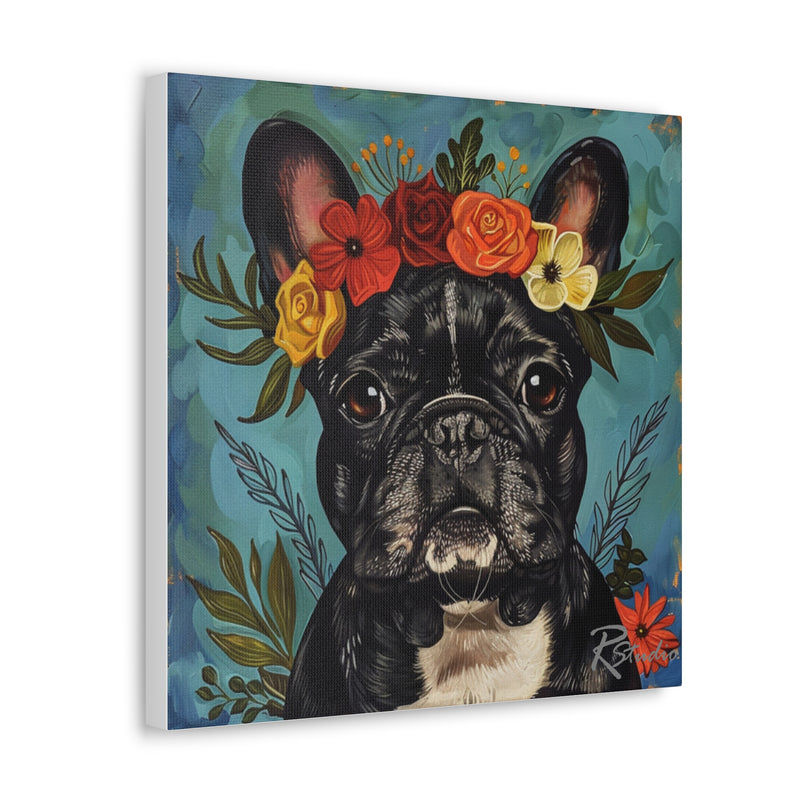 Colorful Fine Art French Bulldog Canvas Print - Multicolored Home Decor