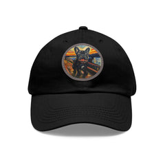 French Bulldog Design Dad Hat - Fine Art Inspired Vegan Leather Patch