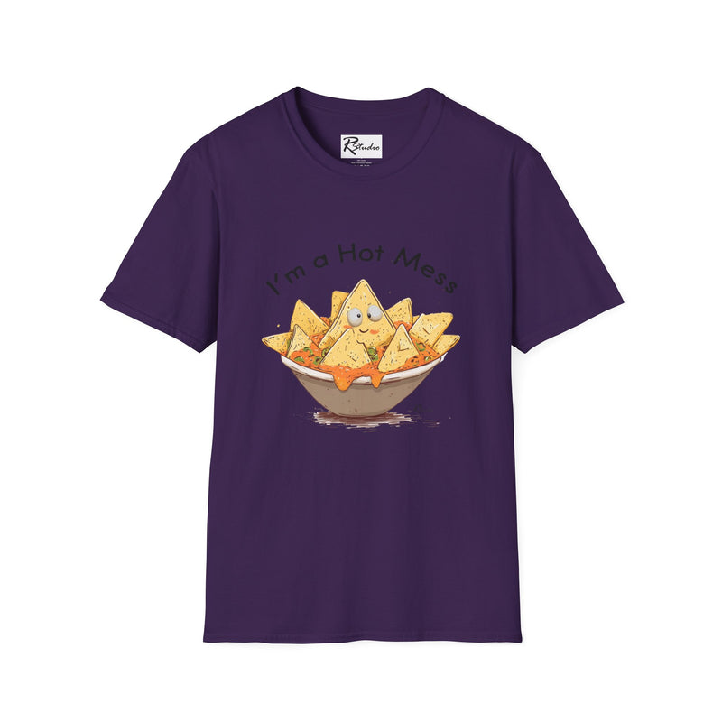 Naughty Nibbles Funny Adult Humor Cartoon Nachos Unisex Soft-Style T-Shirt