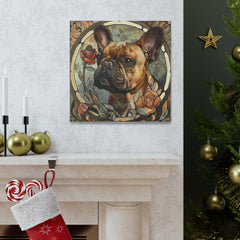 Colorful Art Nouveau French Bulldog Canvas Print - Multicolored Home Decor