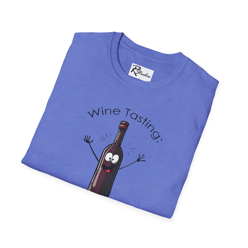 Naughty Nibbles Funny Adult Humor Cartoon Wine Bottle Unisex Soft-Style T-Shirt