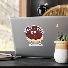 Naughty Nibbles Funny Adult Humor Boston Cream Donut Vinyl Kiss-Cut Decals - Durable & Removable