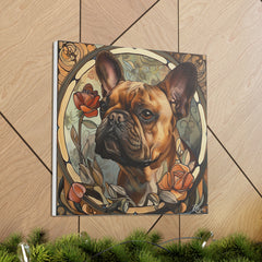 Colorful Art Nouveau French Bulldog Canvas Print - Multicolored Home Decor