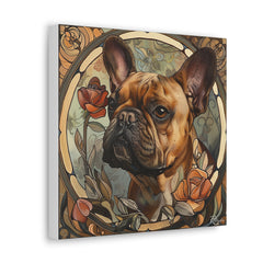 Colorful Art Nouveau French Bulldog Canvas Print - Multicolored Home Decor