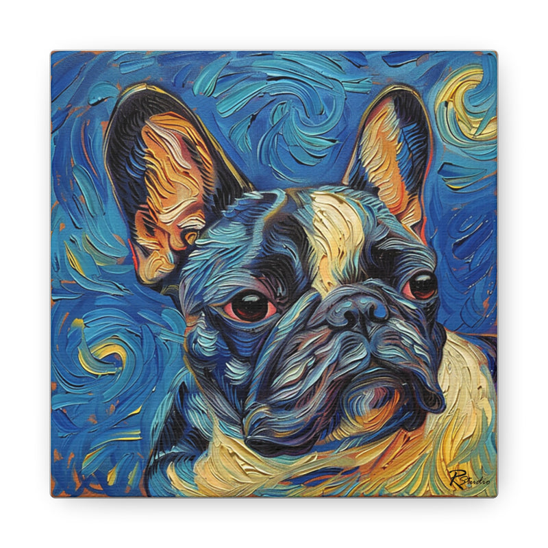 Colorful Fine Art French Bulldog Canvas Print - Multicolored Home Decor