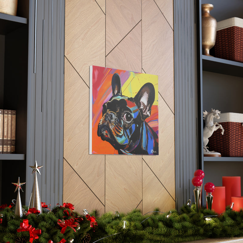 Colorful Pop Art French Bulldog Canvas Print - Multicolored Home Decor