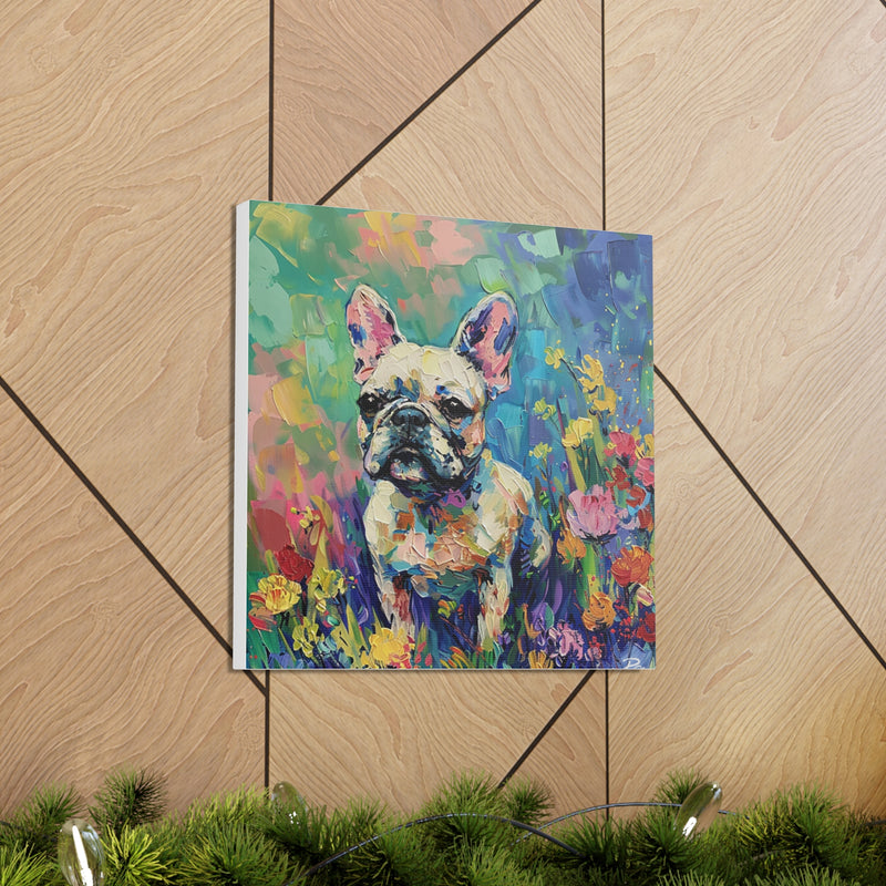 Colorful Fine Art French Bulldog Canvas Print - Multicolored Home Decor