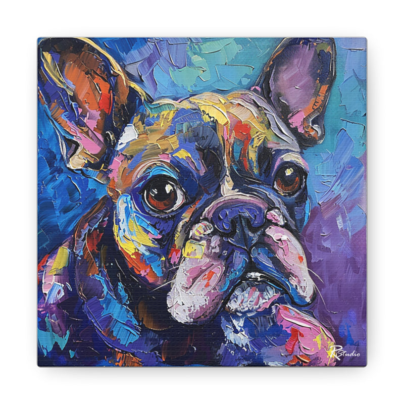 Colorful Fine Art French Bulldog Canvas Print - Multicolored Home Decor