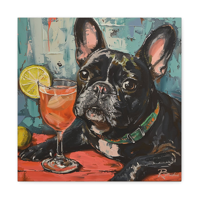 Colorful Fine Art French Bulldog Canvas Print - Multicolored Home Decor