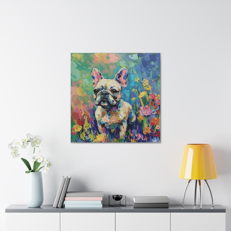 Colorful Fine Art French Bulldog Canvas Print - Multicolored Home Decor