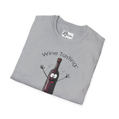 Naughty Nibbles Funny Adult Humor Cartoon Wine Bottle Unisex Soft-Style T-Shirt