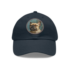 French Bulldog Design Dad Hat - Fine Art Inspired Vegan Leather Patch