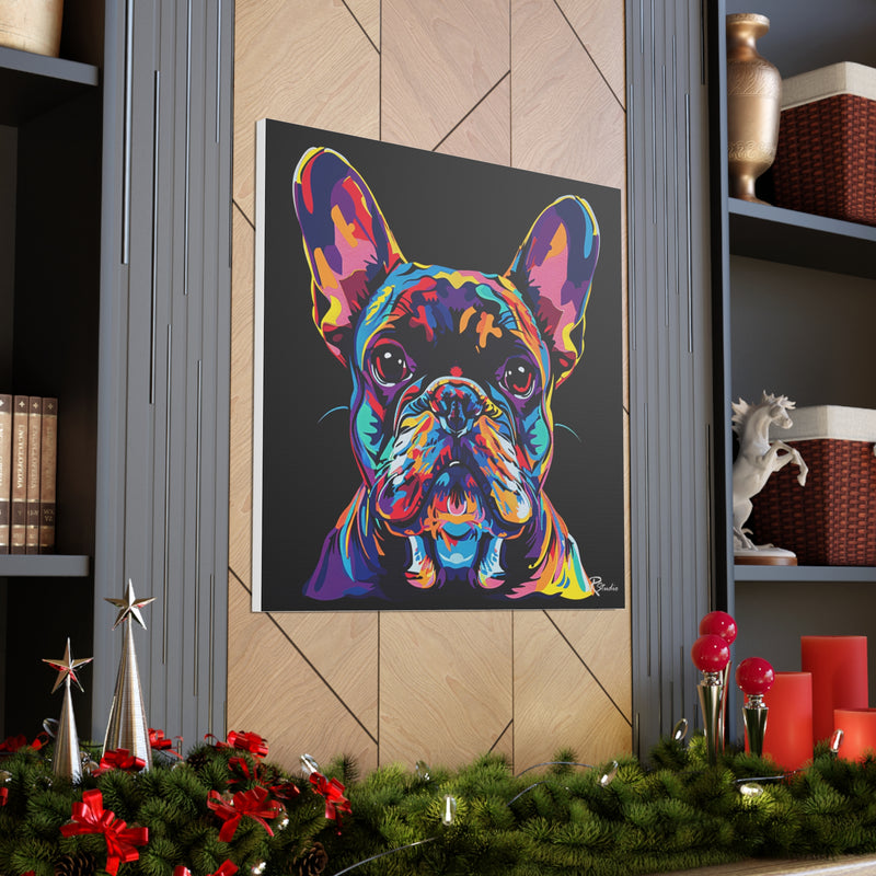 Colorful Pop Art French Bulldog Canvas Print - Multicolored Home Decor