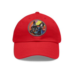 French Bulldog Design Dad Hat - Fine Art Inspired Vegan Leather Patch