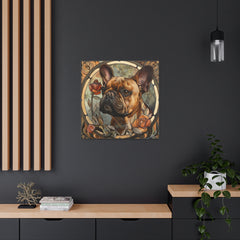 Colorful Art Nouveau French Bulldog Canvas Print - Multicolored Home Decor