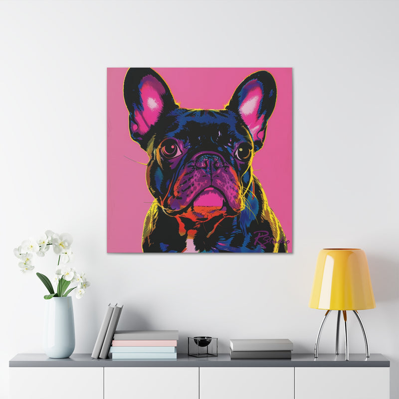 Colorful Pop Art French Bulldog Canvas Print - Multicolored Home Decor