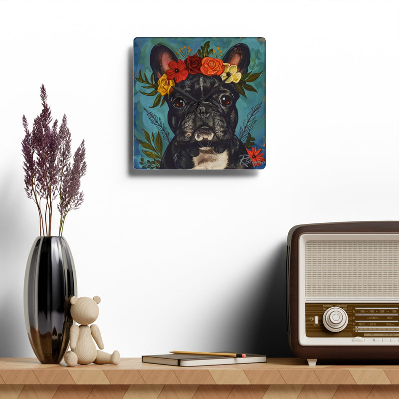 French Bulldog Acrylic Wall Clock - Fine Art Inspired Design