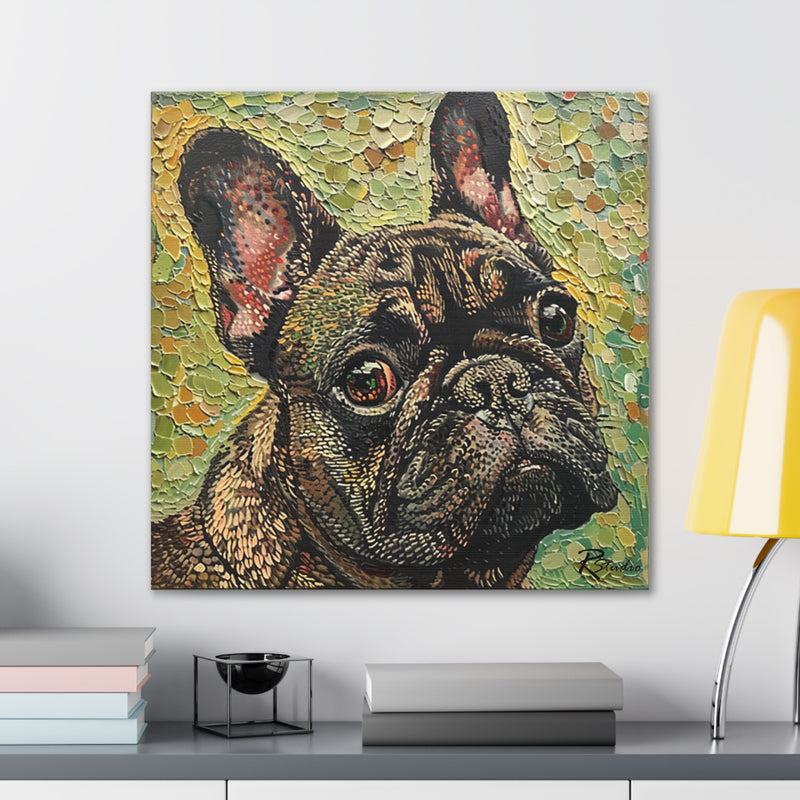 Colorful Fine Art French Bulldog Canvas Print - Multicolored Home Decor