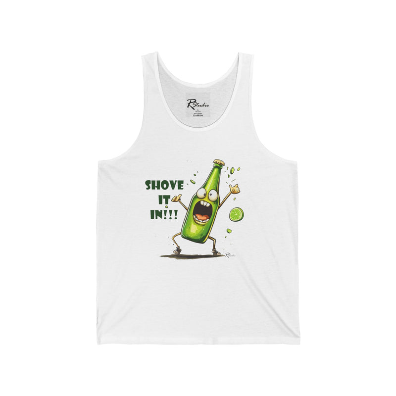 Naughty Nibbles Funny Adult Humor Mexican Beer  Unisex Soft-Style Tank Top