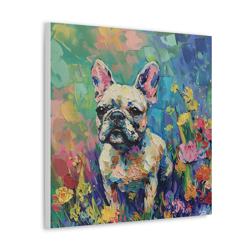 Colorful Fine Art French Bulldog Canvas Print - Multicolored Home Decor